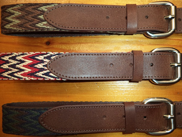 Web leather combination belts - custom mae to order by Devanet